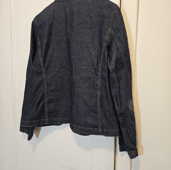 Eileen Fisher dark wash denim jacket - Picture 3 of 8
